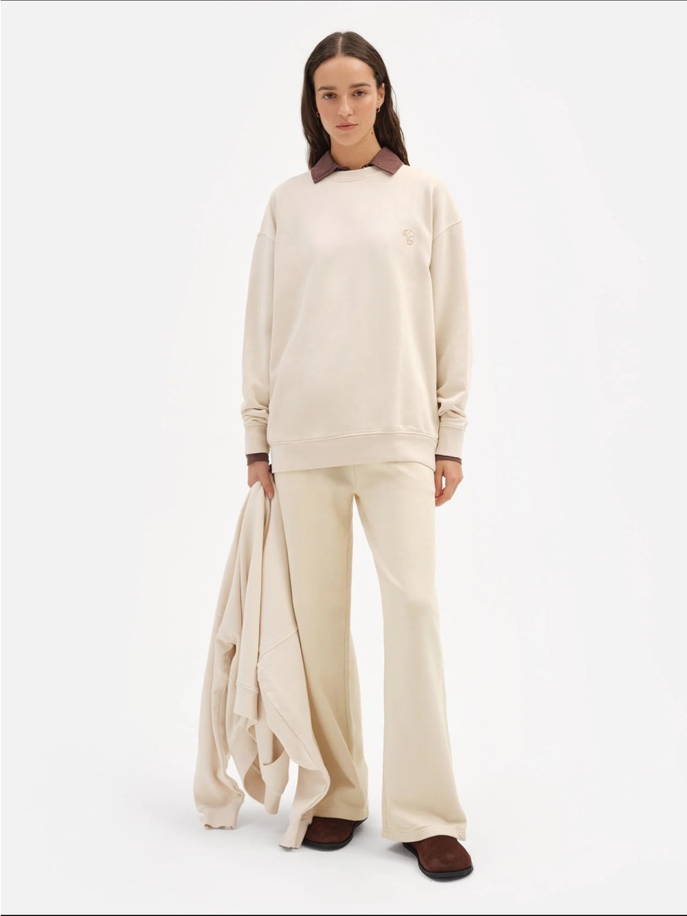 MATE the Label Cream Crewneck Sweater with Croissant Embroidery - Picture 6 of 8